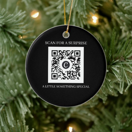 Persoonlijke QR-code kerst Keramisch Ornament (Boom)