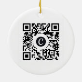 Persoonlijke QR-code kerst Keramisch Ornament (Achterkant)
