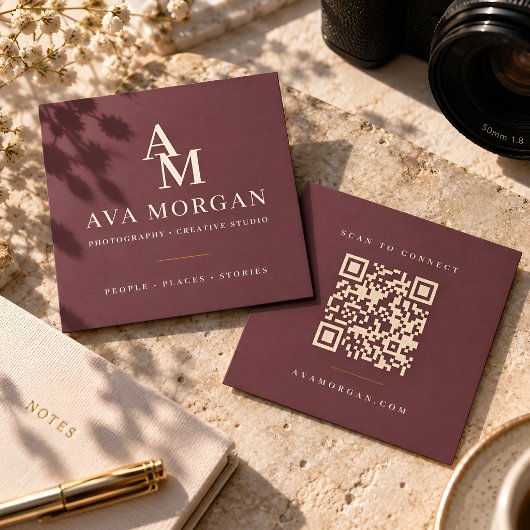 Persoonlijke QR-code moderne vierkant Vierkante Visitekaartje