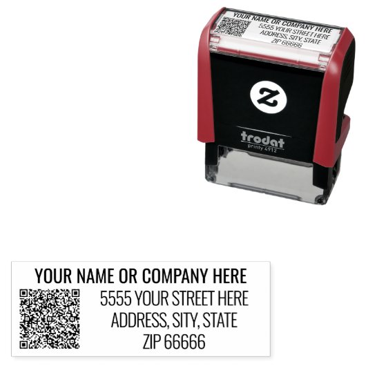 Persoonlijke QR-code Naam Adres Moderne stempel (In situ)