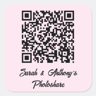 Persoonlijke QR-code trouwfoto deelwebsite Vierkante Sticker