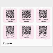 Persoonlijke QR-code trouwfoto deelwebsite Vierkante Sticker (Vel)