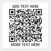 Persoonlijke QR-code Vierkante Sticker (Voorkant)
