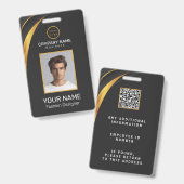 Persoonlijke QR-code Zakelijk logo professioneel  Badge (Voor- en achterkant)