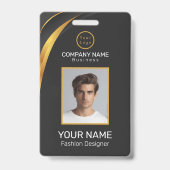 Persoonlijke QR-code Zakelijk logo professioneel  Badge (Voorzijde)