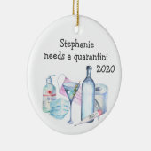 Persoonlijke Quarantaine Grappig Quarantini Keramisch Ornament (Rechts)