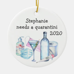 Persoonlijke Quarantaine Grappig  Quarantini Keramisch Ornament
