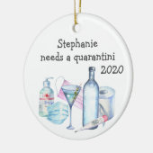 Persoonlijke Quarantaine Grappig Quarantini Keramisch Ornament (Links)