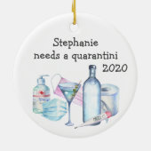 Persoonlijke Quarantaine Grappig Quarantini Keramisch Ornament (Achterkant)