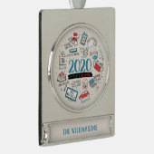 Persoonlijke Quarantine-kerstherdenking Verzilverd Banner Ornament (Rechts)