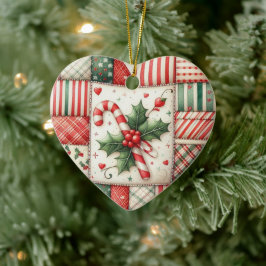 Persoonlijke Quilter's Patchwork Ster Kerstmis Keramisch Ornament