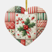 Persoonlijke Quilter's Patchwork Ster Kerstmis Keramisch Ornament (Voorkant)