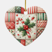 Persoonlijke Quilter's Patchwork Ster Kerstmis Keramisch Ornament (Achterkant)