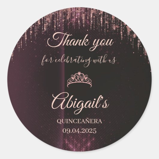 Persoonlijke Quinceañera Stickers | Aangepaste Naa (Voorkant)