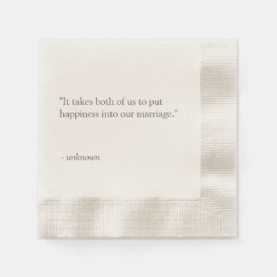 Persoonlijke Quote of Liedtekst Bruiloft Servetten