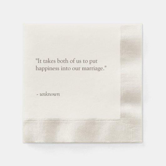 Persoonlijke Quote of Liedtekst Bruiloft Servetten (Voorkant)