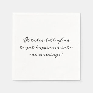Persoonlijke quote of songtekst bruiloft servet