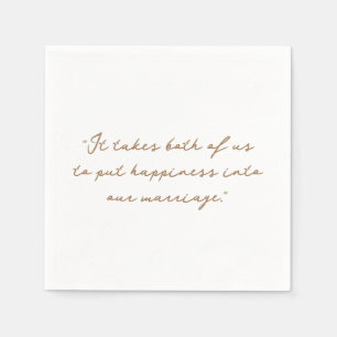 Persoonlijke quote of songtekst bruiloft servet