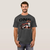 Persoonlijke raceauto met explosie van kleuren een t-shirt (Voorkant volledig)