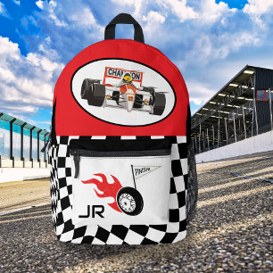 Persoonlijke raceauto rugzak voor jongens terug na