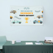 Persoonlijke raceauto thema verjaardag spandoek (Beurs)