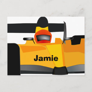 Persoonlijke raceauto verjaardagsfeest cadeaus uitnodiging briefkaart