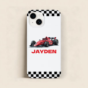 Persoonlijke raceauto voor jongens Case-Mate iPhone 14 hoesje