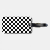 Persoonlijke racevlag zwart en wit bagagelabel (Achterkant horizontaal)