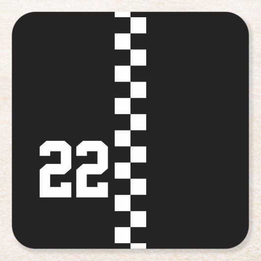 Persoonlijke racevlag zwart en wit kartonnen onderzetters (Voorkant)