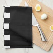 Persoonlijke racevlag zwart en wit theedoek (Quarter Fold)