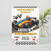 Persoonlijke Racing autosport verjaardag voor jong Kaart (Staand voorkant)