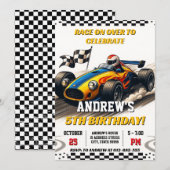 Persoonlijke Racing autosport verjaardag voor jong Kaart (Voorkant / Achterkant)