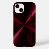 Persoonlijke radiale metalen blik - Donkerrood Case-Mate iPhone Case (Achterkant)
