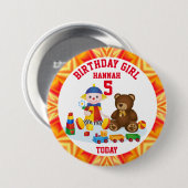 Persoonlijke Rag Doll en Teddy Kinderen Leeftijd Ronde Button 7,6 Cm (Voorkant /achterkant)