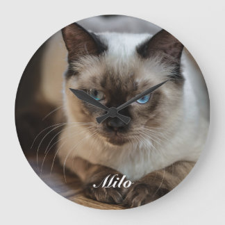 Persoonlijke Ragdoll Kat Foto en Naam Grote Klok