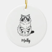 Persoonlijke Ragdoll Kat Kerstmis Keramisch Ornament (Voorkant)