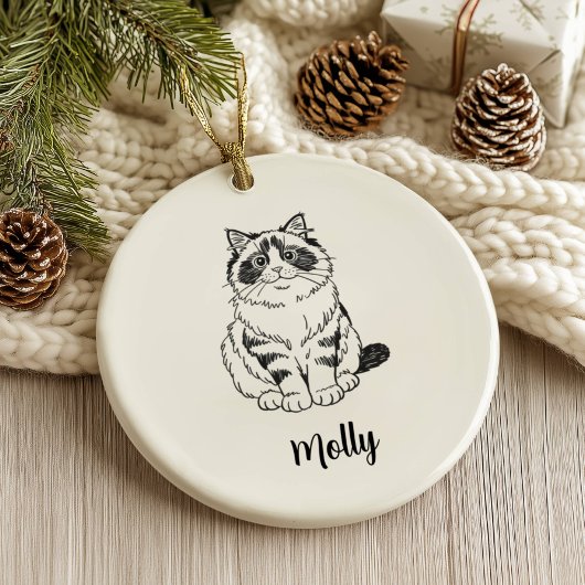 Persoonlijke Ragdoll Kat Kerstmis Keramisch Ornament