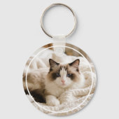 Persoonlijke Ragdoll Kat Moeder Sleutelhanger (Achterkant)