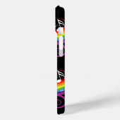 Persoonlijke Rainbow White-Muzieknoten op zwart Case-Mate iPhone Case (Achterkant / Links)