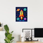 Persoonlijke Raket Ruimteschip Kinderkamer Poster (Thuiskantoor)