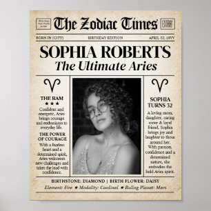 Persoonlijke Ram Geschenk Zodiac Verjaardags Krant Poster