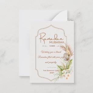 Persoonlijke Ramadan Mubarak wenskaart Notitiekaartje