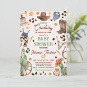 Persoonlijke Ranch CowBoy Baby shower Kaart (Staand voorkant)