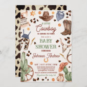 Persoonlijke Ranch CowBoy Baby shower Kaart (Voorkant / Achterkant)