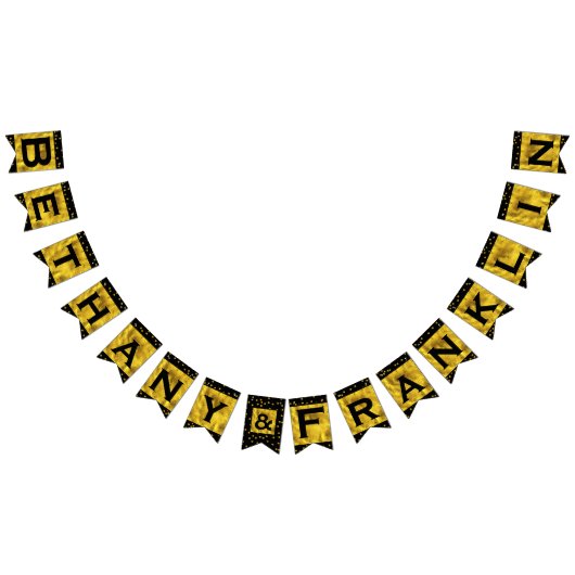 Persoonlijke 'Random Gold Dot Patten Wedding' Vlaggetjes (Alle)