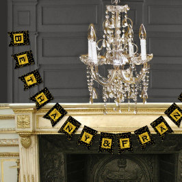 Persoonlijke 'Random Gold Dot Patten Wedding' Vlaggetjes