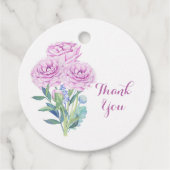 Persoonlijke Ranunculus Anemones Bruiloft Dank Je  Bedankjes Labels (Voorkant)