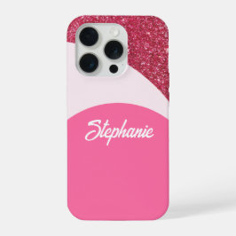 Persoonlijke Raspberry Twist Glitter Hoesje voor T iPhone 15 Pro Case