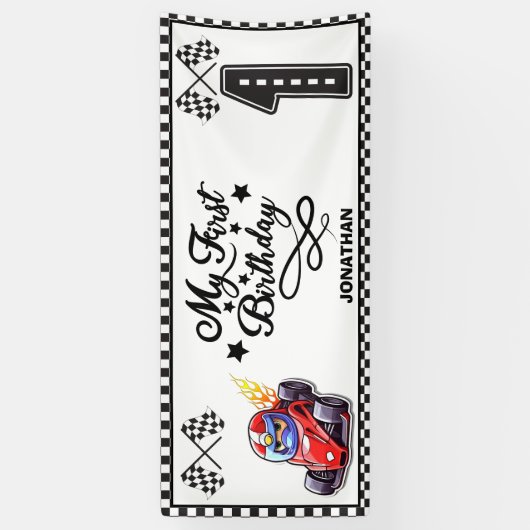 Persoonlijke rassenlijst met als geboortedag aange spandoek (Verticaal)