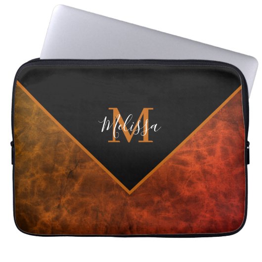 Persoonlijke rawhide gepersonaliseerd laptop sleeve (Voorkant)